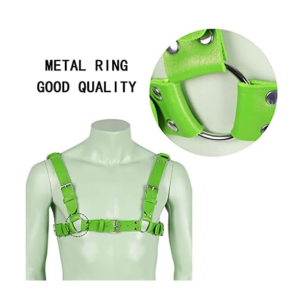 BBOHSS Herren Leder Body Harness Punk Brustgurt Harness Gürtel Verstellbare Gothic Carnival Dance Kostüm Zubehör – Bild 5