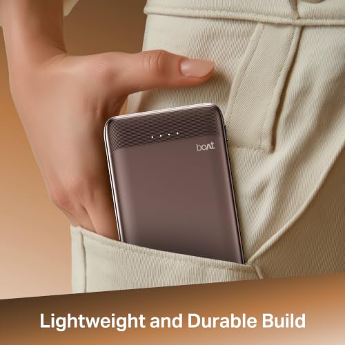 Image of boAt EnergyShroom PB300 Neo 10000mAh Power Bank with 22.5W Fast Charging, 3X Output Ports, Supports Android, iPhone, Tablets, Earbuds (Mocha Brown)