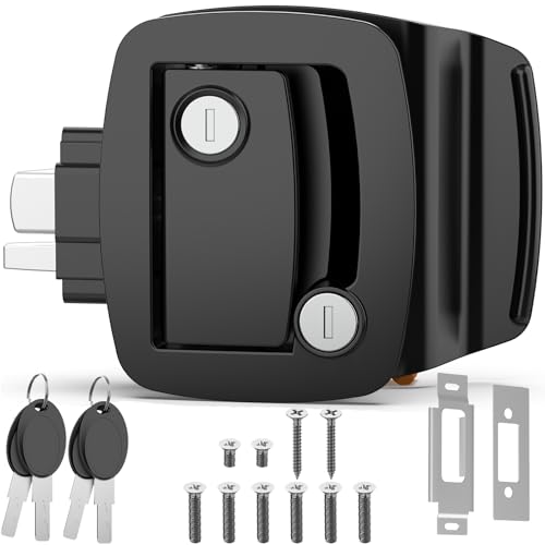 PAULINN Heavy Duty RV Door Lock Replacement - Black Zinc Alloy Paddle ...