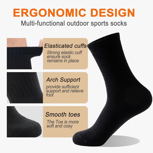 Josnown Mens Wool Hiking Socks 5 Pairs Thick Warm Winter Socks Thermal Cozy Cushion Boot Socks For Cold Weather thumb #1