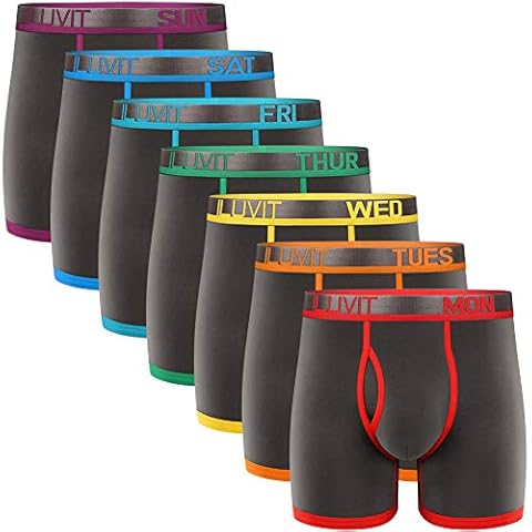 ILUVIT Mens Underwear Boxer Briefs Cotton Boxer Briefs Underwear Men Pack Open Fly S-2XL Cover