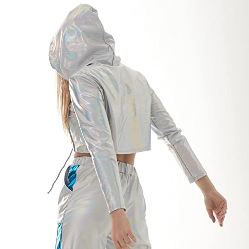 Pull à capuche métallique grand confort pour briller en discothèque - 5