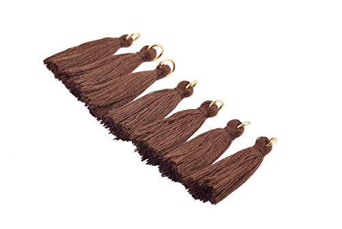 33 couleurs disponibles. - 50 petits pompons soyeux faits à la main (3,6 cm) doux, mini pompons, couleurs de printemps, pompons colorés, pompons pour boucles d'oreilles (marron) Cover