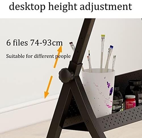 Height Adjustable Glass Drafting Table for Artists with Stool, Tiltable Craft Desk, 2 Storage Drawers, and Anti-Slip Metal Legs