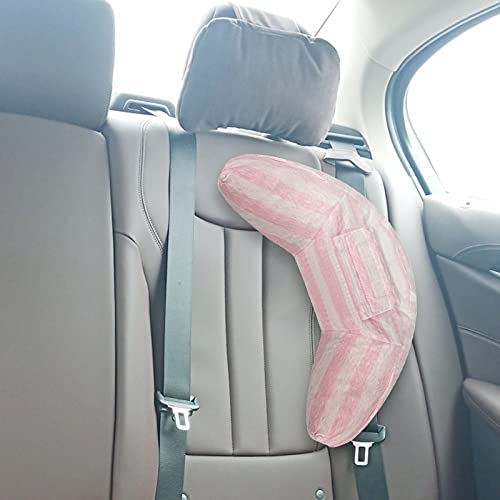 Image of PENINSULA LOVE Kids Car Travel Pillow Car Seat Belt Pillow Cute Plush Headrest Neck Cushion Safety Strap Cover Universal Fit