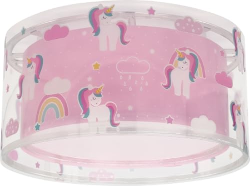 Plafón infantil Dalber Unicornios E27 2x15W lleno de magia