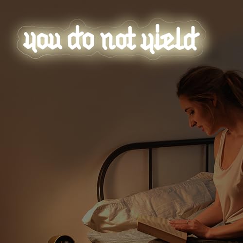 Image of You Do Not Yield Neon Sign Throne of Glass Gift for Book Lovers | Fantasy LED Art sign Bookish Neon Light Fantasy Book Merch 17.7 inchX3.9 inch