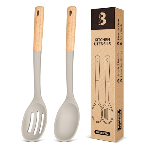 Silicone Cooking Spoons, Great for Scooping Sides and Serving Hearty Stews, BPA-Free Matte Silicone...