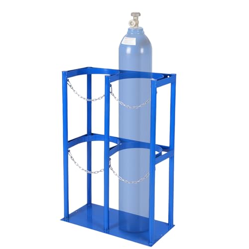 40L Gas Cylinder Holder Stand Oxygen Storage Rack Organizer (Double Compartment)
