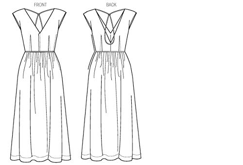 Patron de robe Vogue V1402 design multicolore avec planche multi-taille