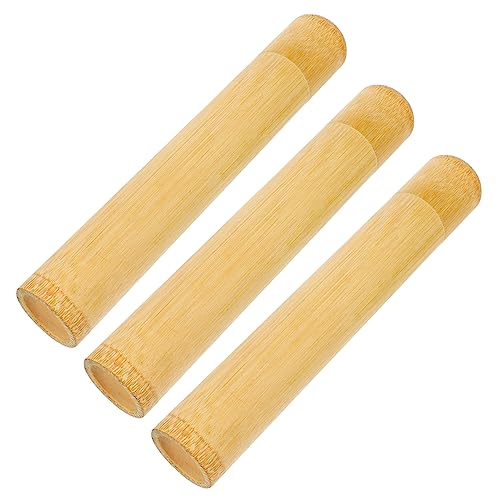 WOFASHPURET 3pcs Travel Toothbrush Holders Durable Lightweight Cases for Outdoor Use Compact for Easy Carrying for Business Trips and Travel Light Brown