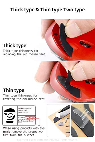 Hotline Games Mouse Skates 2Sets 0.6mm Mouse Feet Pad Mouse Skatez Mice Feet Replacement Feet (for SteelSeries Rival 300)