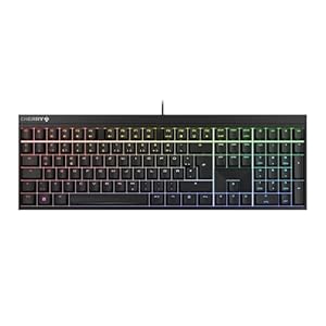CHERRY MX 2.0S, Mechanische Gaming-Tastatur mit RGB-Beleuchtung, Deutsches Layout (QWERTZ), Kabelgebunden, Designed in Germany, MX2A RED Switches, Schwarz
