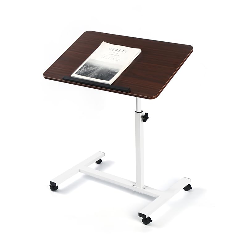 HOMION Portable Table Adjustable Folding, Lounge, Bedroom Furniture, Living, Tv, Multi Function Office Picnic Garden Laptop Stand Care Home Office Camper Van Caravan Camping (Brown)