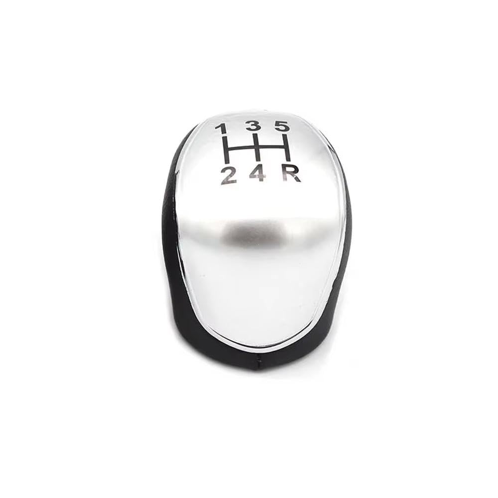 POANBCGY Auto Parts Leather Gear Shift Knob for Focus for S-Max for C-Max for Kuga for Galaxy for Mondeo 4 Mk4 for Transit for Tourneo for Connect(5-Speed Silver)