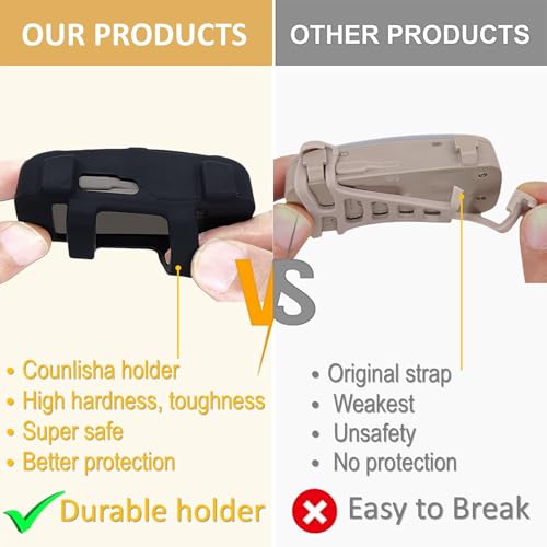 Silikon-Halterung, kompatibel mit tractive GPS Dog 6 Tracker (Version 2025) für Haustierhalsband, strapazierfähige Gummiabdeckung, sichere Hülle mit Gurt, Halskette für Dog6 Tag (2pack,schwarz)