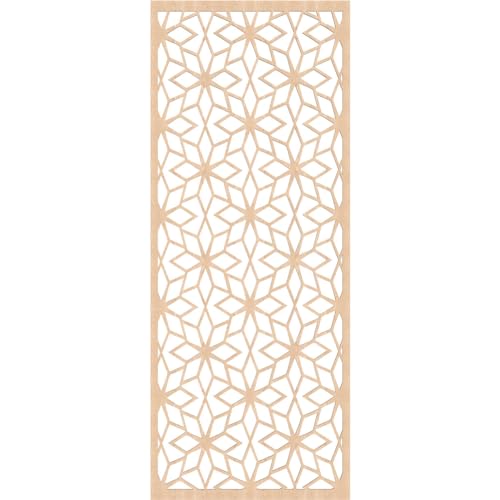 Image of Lake Decorative Pierced Fretwork Wood Wall Panels, 35 3 /8 inchW x 89 3 /8 inchH x 3 /8 inchT, Red Oak