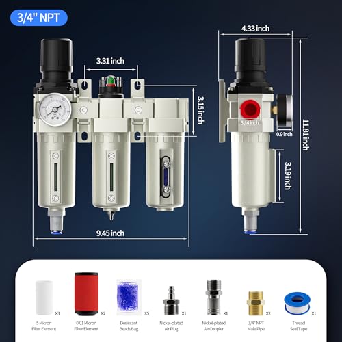 DAIERTEK 3-Stage Air Compressor Dryer System