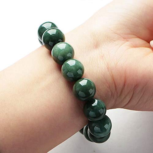 Bracelet jadéite naturelle birmane authentique perles de jade vert