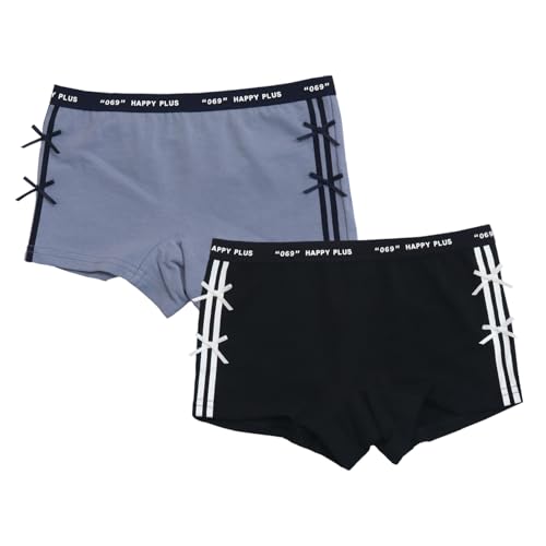 [子供肌着専門店 Twin Dimple] ラインリボンボクサーショーツ 2枚組 140/150/160/165 (5516) 下着 ジュニアパンツ キッズ ショーツ 女の子 パンツ