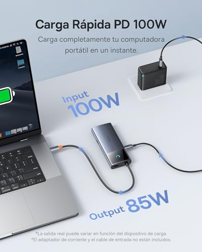Hub USB C Baseus 6 en 1 con HDMI 4K y Ethernet Gigabit para MacBook e iPhone 15 6