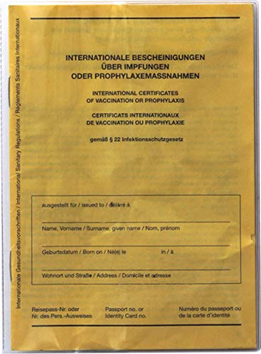 Impfpasshülle Hefthülle für den Internationalen Impfausweis im Format: 13 cm hoch x 9,5 cm breit - 2er Pack Cover