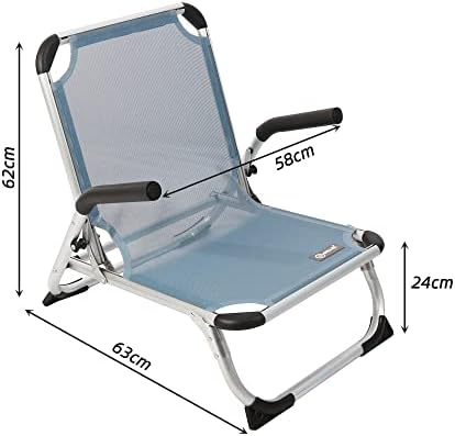Homecall 30085 Beach Folding camping chair Alu with textilene blue, 65 cm*56 cm*65 cm