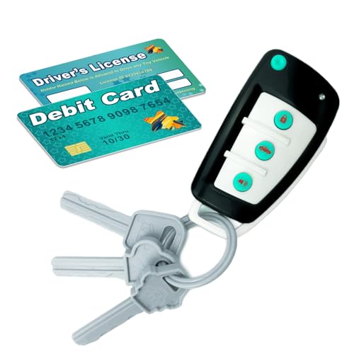 Remote Car Key Toy with Light and Sounds Car Key Playset Pretend Play Keys with Cards for Boys and Girls Travel Toys for Toddlers Babies