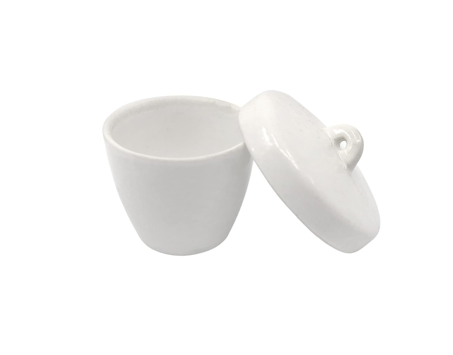 Eisco Labs Porcelain Crucible with Lid, Tall Form, 10mL Capacity - Pack of 10