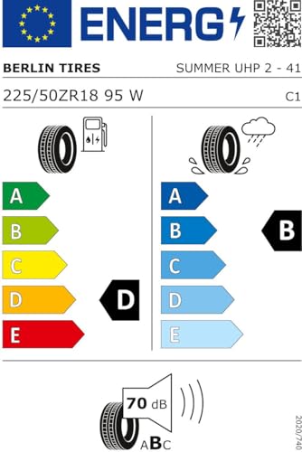 Berlin Tires Summer UHP 2 225/50 ZR18 95W - D/B/70dB Sommerreifen (PKW)