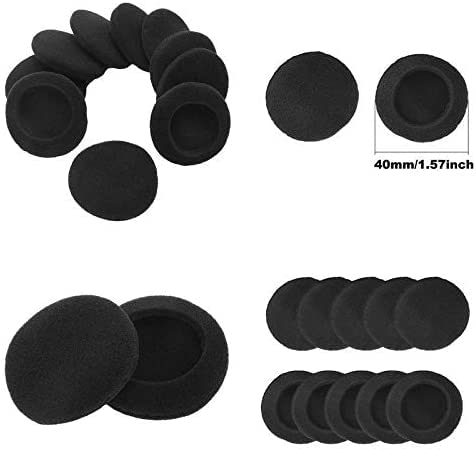 5 pares de almohadillas de espuma para auriculares de 40mm para Motorola S305, Q21, Q23, MDR-Q22LP, MDR-Q33, Panasonic RR930, Logitech H555 miniatura 2
