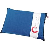 MORIPiLO(モリシタ) 枕 そばがら 日本製 硬め (和のここち) 蕎麦殻 まくら 洗える 枕カバー付き 綿100 和柄 国内熱処理加工 約43x63x10cm 大きめワイド ネイビー