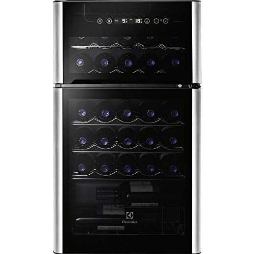 Adega Electrolux 29 Garrafas ACD29 Com 02 Portas Preta e Inox 110V 01312WBA189