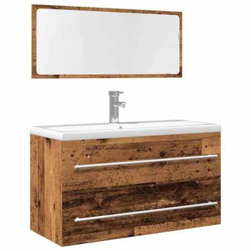 Muebles de baño de madera de ingeniería con gran almacenamiento marrón 2