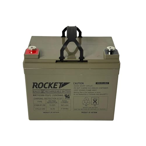 ROCKET RKT12350 IT(U1) 12V 35Ah Sealed Lead Acid AGM Battery â€“ Rechargeable, Maintenance-Free, Non-Spillable with U1 Insert Terminals â€“ Ideal for Mobility, Solar, UPS, and Backup Systems