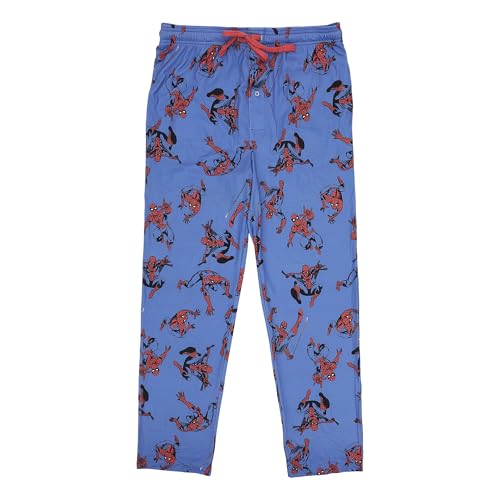 Spider-Man All-Over Character Print Mens Sleep Pajama Pants -Small