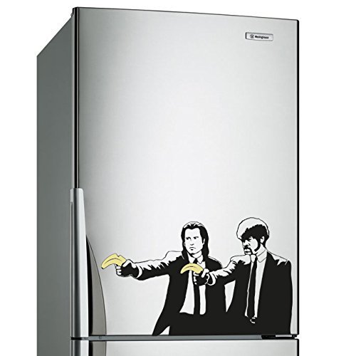 AnOL ltd(50x30 cm) Banksy Vinyl Wall Decal Pulp Fiction Graffiti/Guys with Color Banana Pistols/Graffiti Sticker/Two Men in Dinner Jackets Decal Gift!