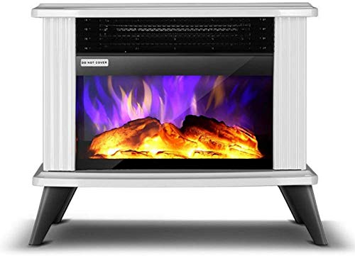 PBDEW Calentador de Chimenea eléctrico, protección contra sobrecalentamiento, Chimenea Independiente, Estufa eléctrica Ajustable para Uso en Interiores, Negro (Negro)