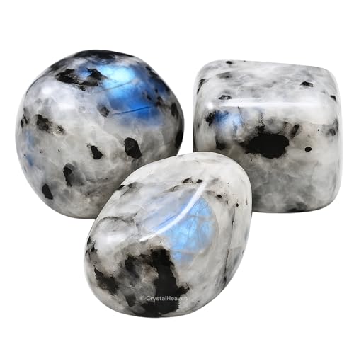 Image of Certified Rainbow Moonstone Crystal Healing Tumbled Stone, Natural Polished Crystals for DIY Crafts, Manifestation, Meditation, Pooja Feng Shui and Reiki Healing (30 Grams)