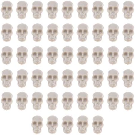 Amosfun Mini Plastic Skull Heads for Halloween Decorations Halloween Pranks Toys Halloween Party Favors Decoration Supplies 50pcs