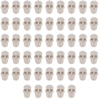 Amosfun Mini Plastic Skull Heads for Halloween Decorations Halloween Pranks Toys Halloween Party Favors Decoration Supplies 50pcs