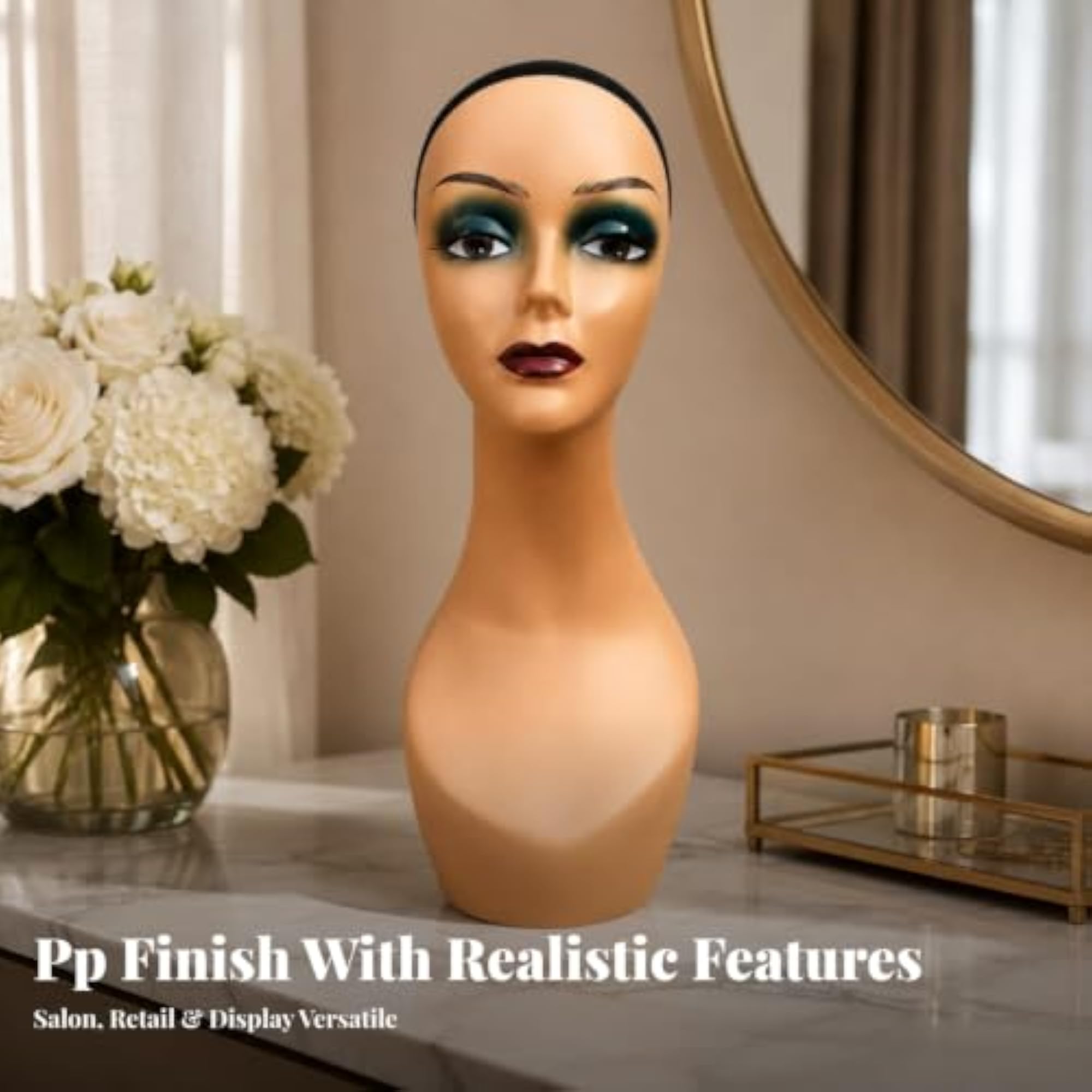 Smooth Molded Head with Hairpiece Cap Display