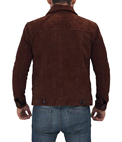 Decrum Suede Jacket Men - Brown Leather Jackets For Mens | [1100365] Lgan Dark Brown, XL4