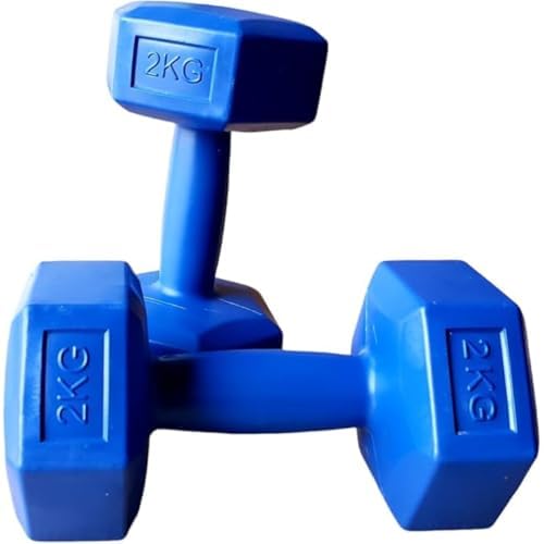Classical Head Vinyl Dumbbell Set,For Full Body Home Gym MultiColors- 2Kg*2