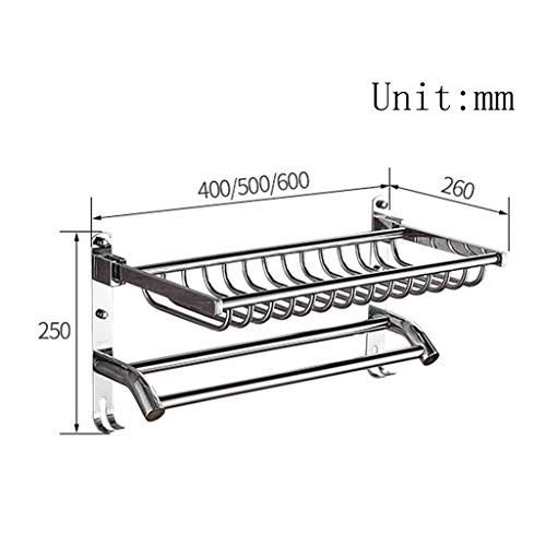 Porte-serviettes en acier inoxydable 304 pliant 60cm