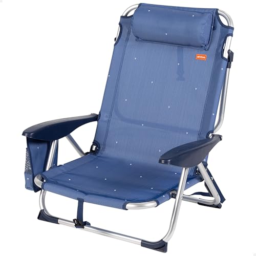 AKTIVE Silla de playa plegable y reclinable