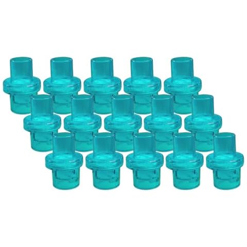 ELYSAID Pack of 100pcs CPR One Way Valves CPR Training Valve Green for Training Mask - Individually Wrapped Cover