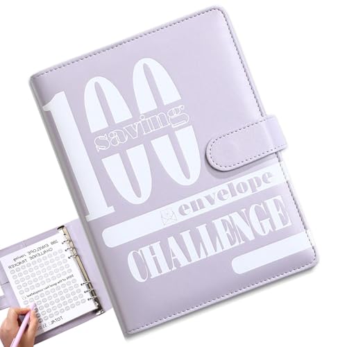 100-Day Budget Challenge, Money Saving Wallet Binder with Pen Slot, Savings Challenges Book with Envelopes, Flexible Savings Cha