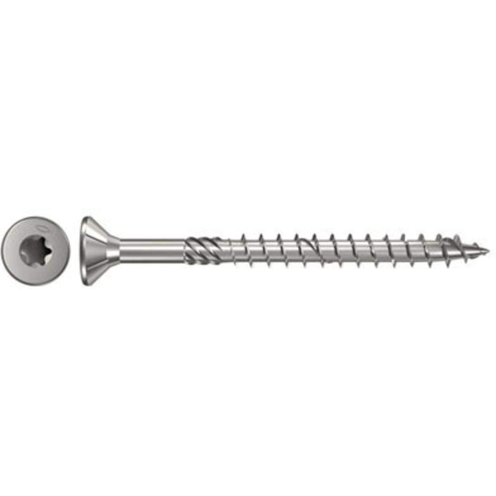 fischer Power-Fast FPF-ST 5,0 x 100 A2P - Spanplattenschrauben mit Teilgewinde und Senkkopf, zur Befestigung von tragenden Bauteilen in Holz, nicht rostender Stahl - 200 Stück - Art.-Nr. 657097