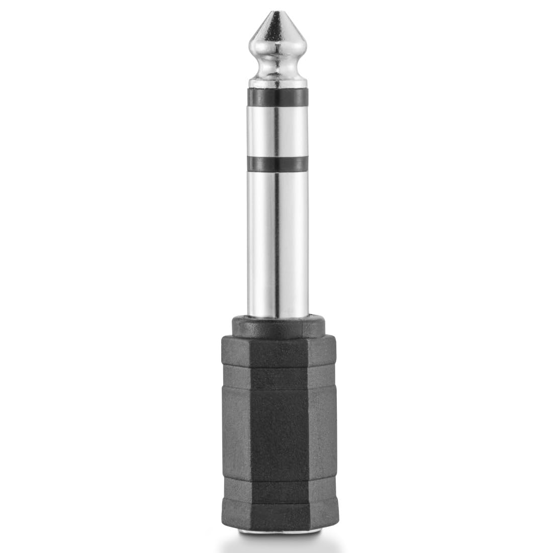 Hama Adaptateur Jack 6.35 vers 3.5 Garantie 10 Ans (Adaptateur Audio 6.35mm Mâle vers 3.5mm Femelle, Stéréo, Prise Casque, Audio Connecteur Stéréo pour Mélangeur Audio/Piano électrique/Clavier) Noir